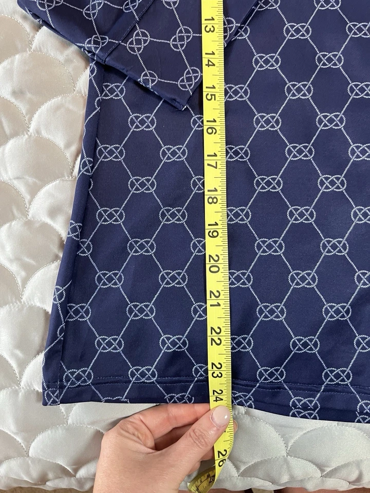 Женский топ для гольфа Court Haley с длинными рукавами и узловым принтом рубашка размер XS V-образный вырез с оборками - Изображение 4 из 4