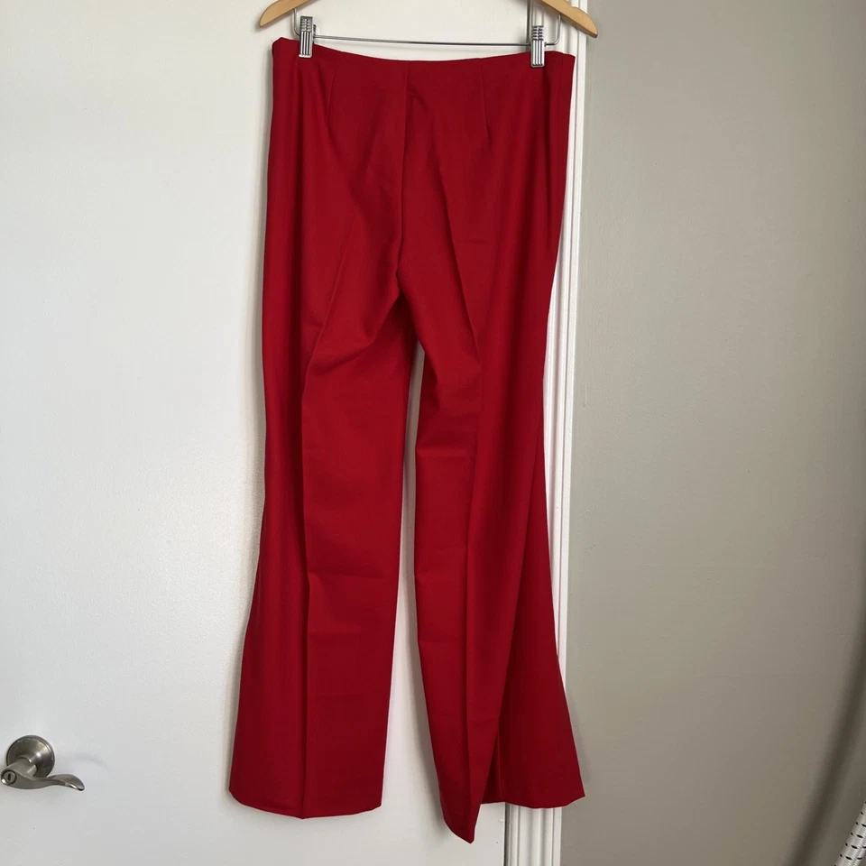 Pantalón Sisley Talla 44 Rojo Ancho 80% Lana Hecho en Italia EXCELENTE Foto 2 de 4