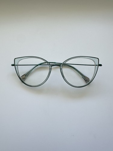 William Morris Black Label Cher Retro Round Cat Eye Glasses Clear Blue Frame - Picture 1 of 6
