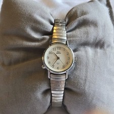 Vtg Timex Indiglo Glow Watch Women Silvertone New Battery Need New Band