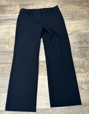 Vintage? Women’s CHANEL FRANCE Black Wool Pants Slacks Flat Front Wide Leg Sz 42