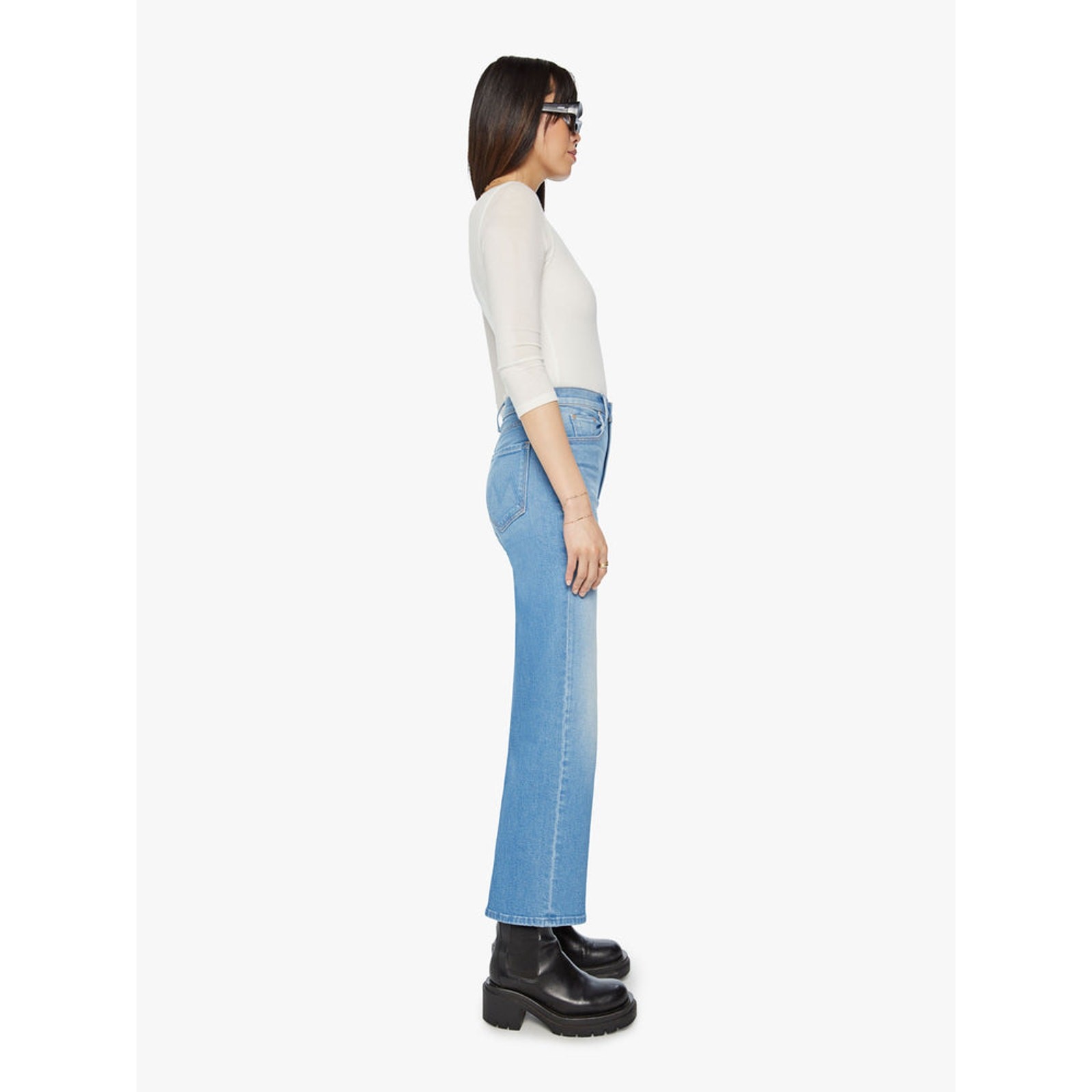 Mother The Rambler Zip Ankle Jeans Straight Leg Going Dutch Blue Size 29 NWT image 4