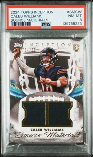 2024 TOPPS INCEPTION SOURCE MATERIALS #SMCW CALEB WILLIAMS ROOKIE 73/150 PSA 8