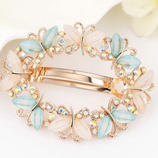 Lady Clamp Rhinestone Girls Fashion Hair Clip Flower Hairpin Crystal Barrette US