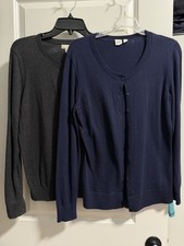 Two GAP Women s Cardigan Button Up Medium Long Sleeve Office Career.