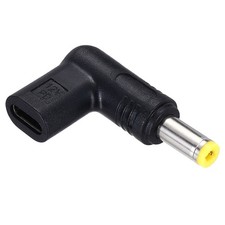 USB 3.1 Type-C Female to DC Male Adapter, 12V Type C to DC5525 Elbow Adapter