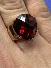 925 Sterling Silver Red Garnet Gemstone Ring