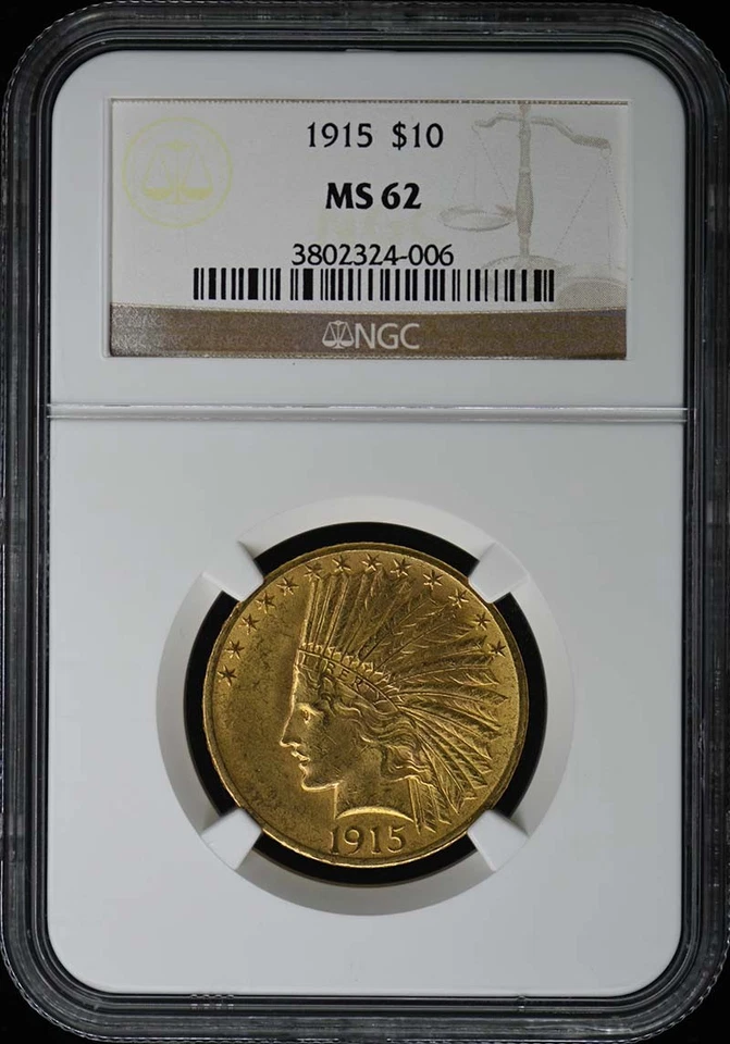 Indian 1915 $10 NGC MS62