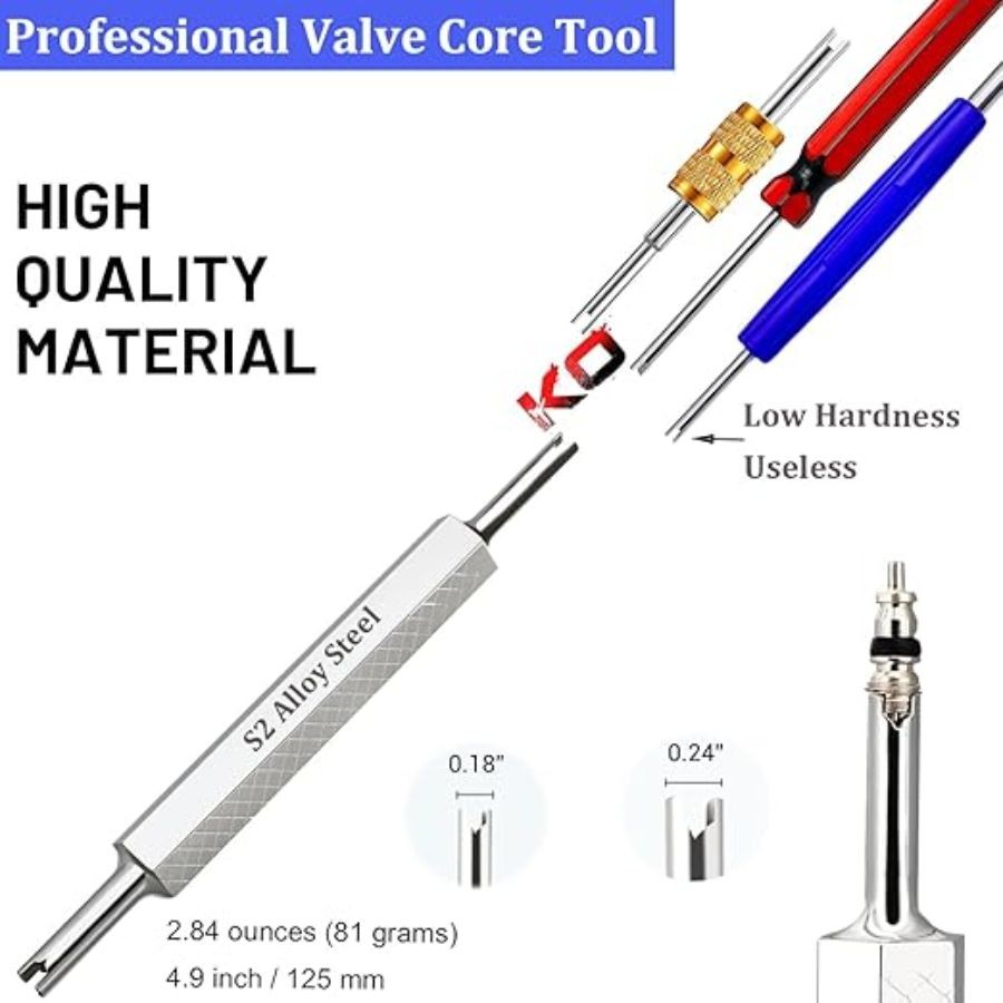 4x Remover Tools Dual Size Tire R134 R12 A/C HVAC Valve Stem 4x Remover Tools Dual Size Tire R134 R12 A/C HVAC Valve Stem
