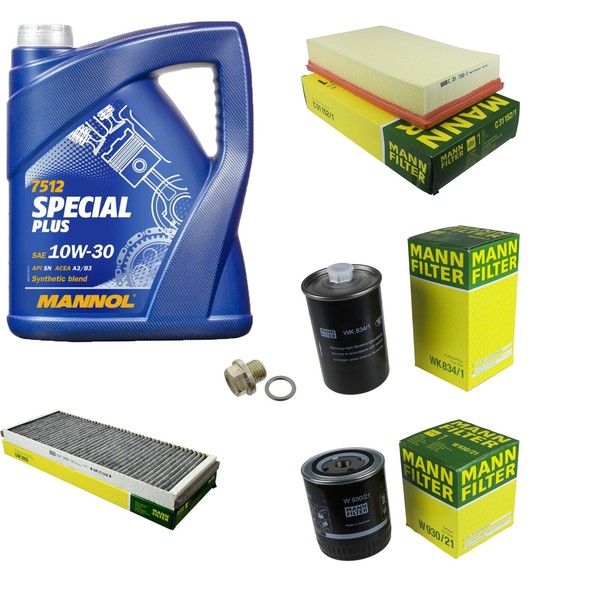 Mann Inspektionspaket 5L Mannol Special Plus 10W-30 FüR Audi Coupe 2.8 Quattro-image