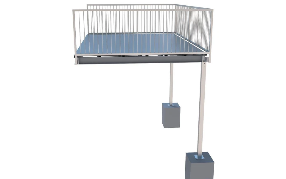 Anbaubalkon nach Maß-mit WPC, Aluminium Dielen oder Feinstein-Belag, Wasserdicht - Bild 3 von 4