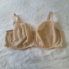 Wacoal Bra Nude Cream 40DDD Underwire RN 20421 Womens Intimates Lace Unlined