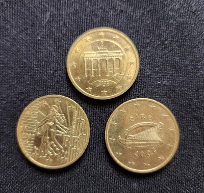 3 - Top Coin (Germany): Ireland Republic 2002 France 2001 Coin Double Euro Cent