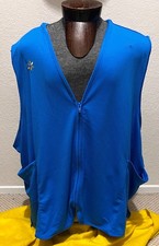 WALMART, Women's Size 6X Blue, EMPLOYEE, Zip Up, Embroidered Logo, 2 Pocket Vest