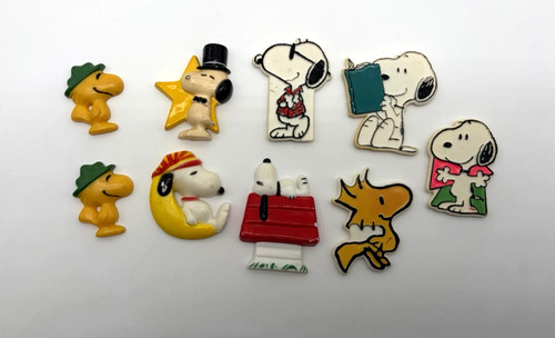 Vintage Peanuts Snoopy Woodstock Magnets Moon Star Lot of 9 Magets