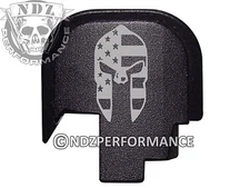 for Smith Wesson Rear Slide Back Plate SHIELD S&W 9 40 BLK Spartan Helmet Flag