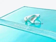 Tiffany & Co. Elsa Peretti Full Heart Band Ring Sz 5.25 Sterling Silver w/ Pouch