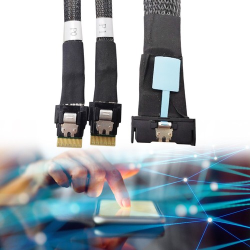 MCIO 8i Slimline SAS To Dual SFF-8654 4i Cable PCIE5.0 Server Adapter Cable - Photo 4/12