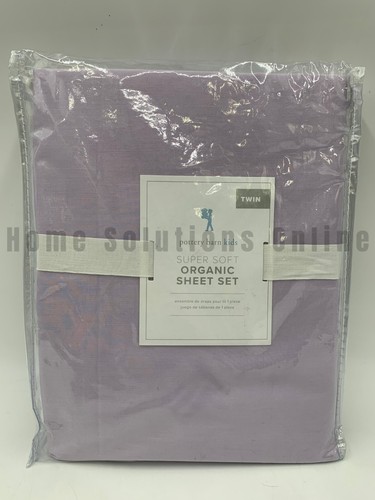 Pottery Barn Kids Supersoft Organic Sateen Sheet Set Lavender Twin #A1305