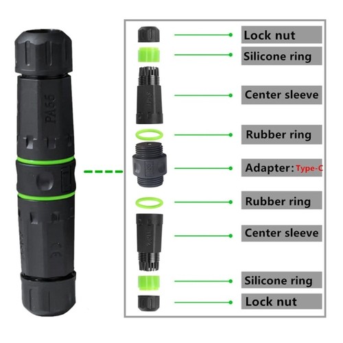 Female To Female Single Port USB C Waterproof Adapter Connector IP68 Waterproof - Zdjęcie 5 z 8