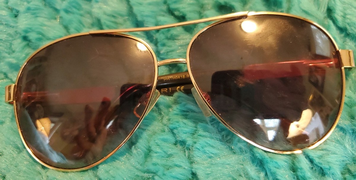 TAHARI Gold Frame with Brown Gradient Lenses - HHTH1213-R TH527 GLD CAT.3 Tahari Aviator Sunglasses Rose Gold Nude Brown Pink Gradient  main image 3