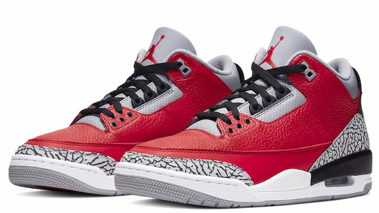 Air Jordan 3 Retro SE Unite Fire Red Fire Red-Cement Grey CK5692-600 Size 8-11