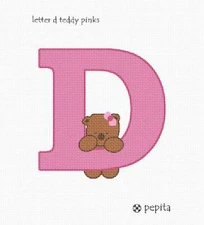 Letter D Teddy Pinks Needlepoint Kit or Canvas