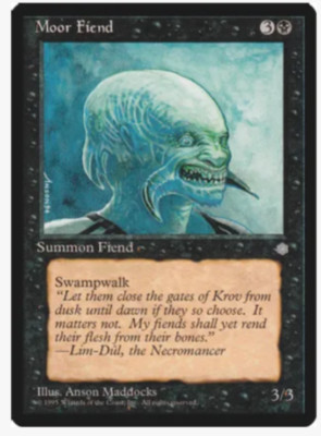 Vintage Magic the Gathering Moor Fiend (x4) PLAYSET MtG Ice Age!