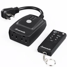 DEWENWILS Outdoor Light Timer Plug in Outlet Timer 2 Grounded Electrical Outlets