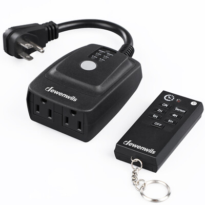 DEWENWILS Outdoor Light Timer Plug in Outlet Timer 2 Grounded Electrical Outlets