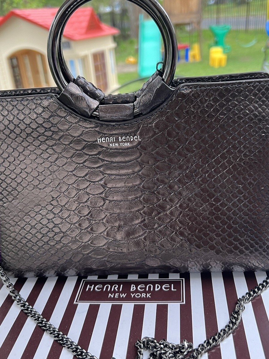 HENRI BENDEL Mini Embossed Leather Satchel Bag | eBay