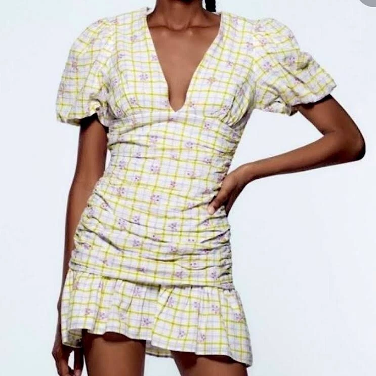 Checkered clearance dress zara