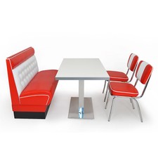 American Dinerbank Chicago Set rot-weiß, Fifties-Sixties Retro
