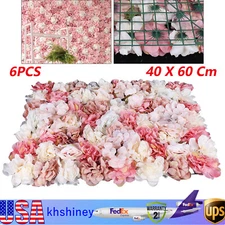 6*Flower Wall Panel Party Artificial Wedding Decor Rose Bouquet Romantic Flower