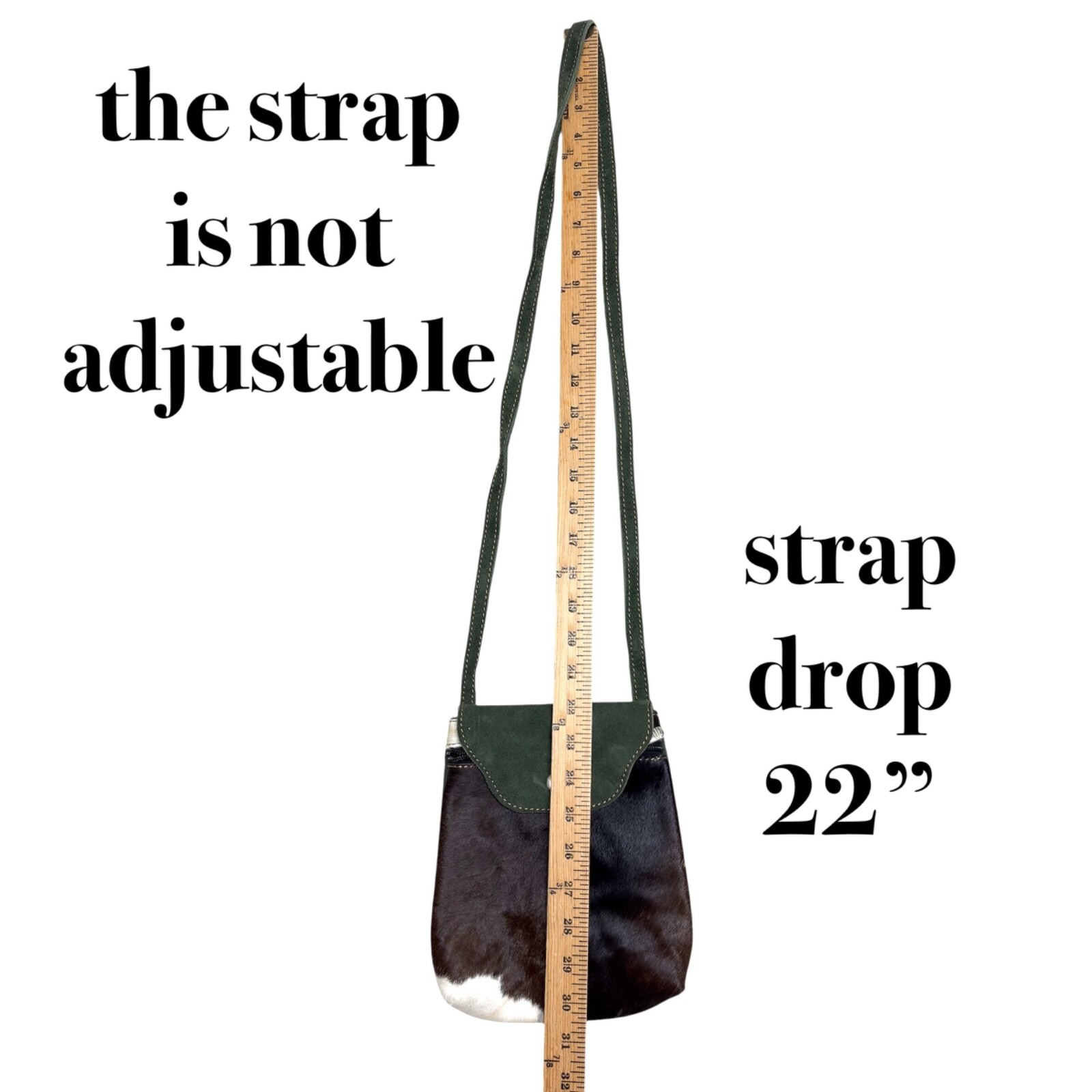 PONY borsa verde camoscio capelli di cavallo tracolla fatta a mano piccola circa 7 5x8 5x1 5 chiusura a scatto