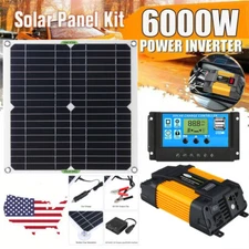 6000W 110V Complete Solar Panel Kit Solar System Power Generator 100A Home Grid