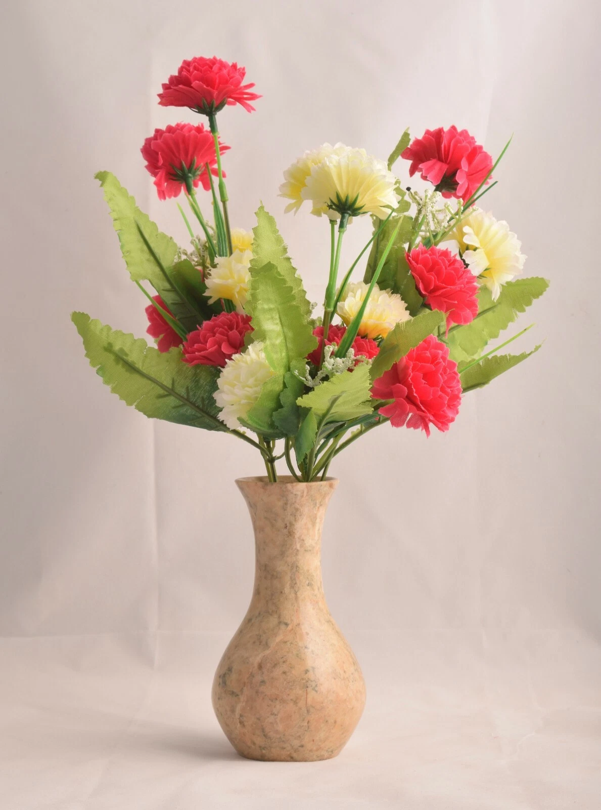 5" Stone Flower Vase Stone Vase Handmade Table Decor Polished Made in India