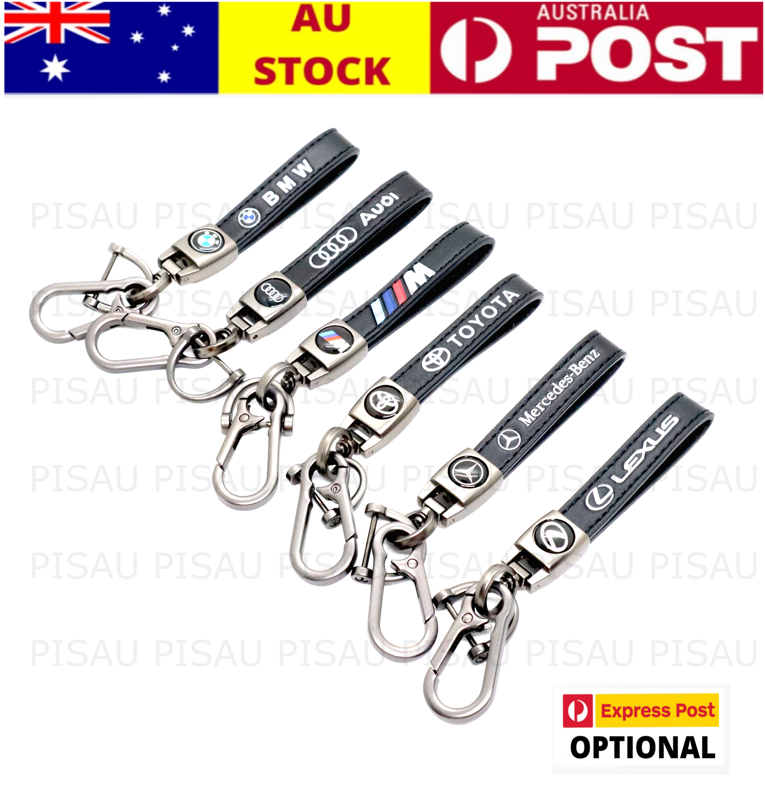 Leather Collection of Car Keychain Accessories Keyring Pendant