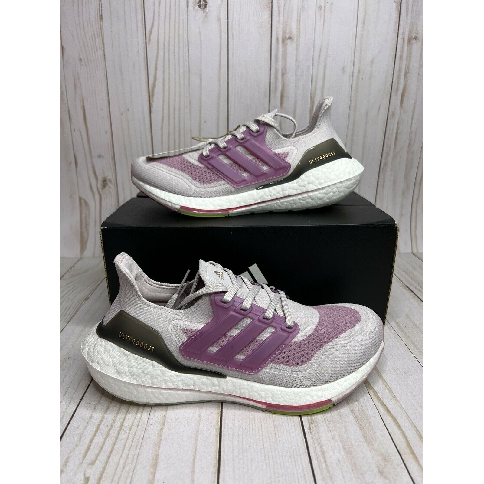 adidas UltraBoost 21 Ice Purple White Womens Size 7 Lightweight Running Shoes-image
