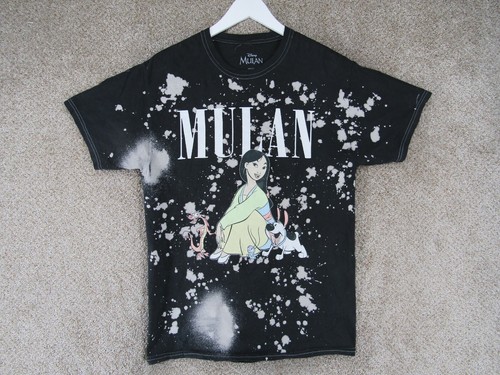 Disney Mulan Shirt Medium Black Bleach 