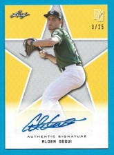 ALDEN SEGUI 2020 Leaf Perfect Game Yellow Autograph Rookie Card AUTO SER # /25