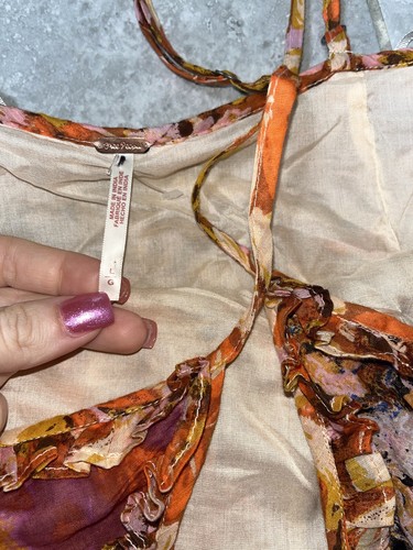 Maxi Vestido Free People Moondive Floral con Cinturón Sin Mangas Bolsillos Boho Nuevo L - Imagen 20 de 20