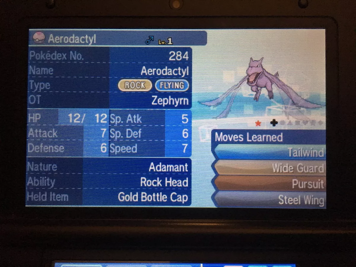 Shiny Aerodactyl / Pokemon Let's Go / 6IV Pokemon / Shiny