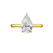 2.00 Ct Lab Grown Pear Cut Diamond Engagement Ring 14K Yellow Gold IGI