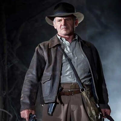 Harrison Ford Indiana Jones Jacket Distressed Real Leather Vintage Movie Coat