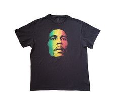 Zion Rootswear Bob Marley T Shirt Mens Large Black Rasta Faded Short Sleeve