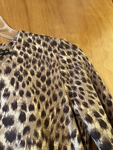 J. McLaughlin Sophia Safari Dress Animal Print NWT Camel Brown XXS MSRP $228 - Picture 4 of 13