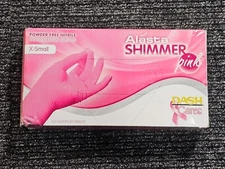 (QTY 1000)Dash Medical PNK100XS Alasta Nitrile Exam Gloves PF Pink Extra Small