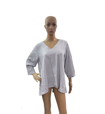 CMC Women s Size XL 3/4 Sleeve V Neck Light Lavender Blouse 