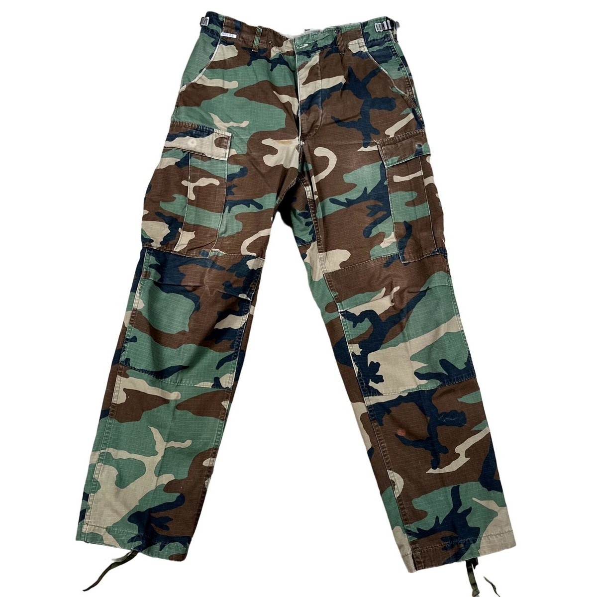 Vintage 90s Military Pants Small US Army Camo Canvas Button Fly